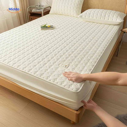 Protectora de Colchon antifluido Comfortora™ | Impermeable, antibacteriana y transpirable, Premium - Viene con Fundas y 50% OFF