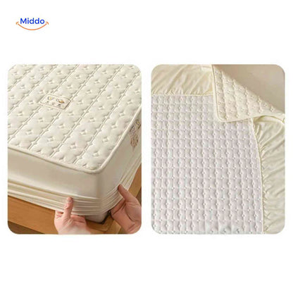 Protectora de Colchon antifluido Comfortora™ | Impermeable, antibacteriana y transpirable, Premium - Viene con Fundas y 50% OFF