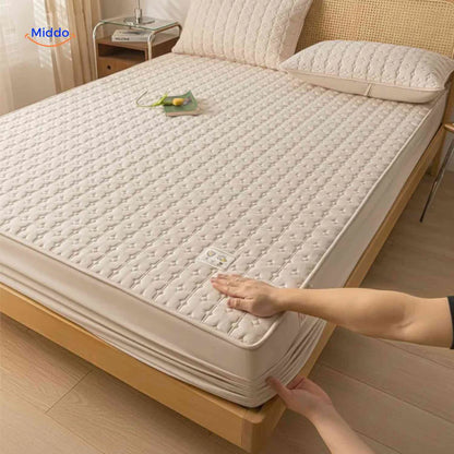 Protectora de Colchon antifluido Comfortora™ | Impermeable, antibacteriana y transpirable, Premium - Viene con Fundas y 50% OFF