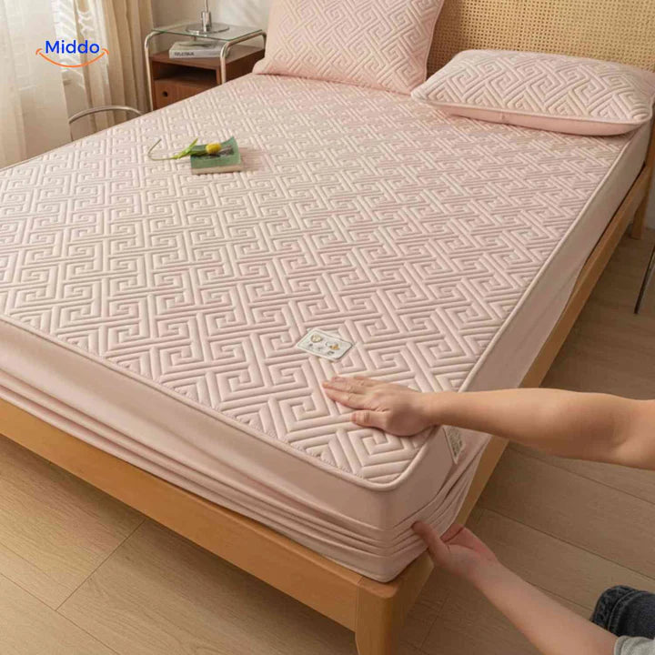 Protectora de Colchon antifluido Comfortora™ | Impermeable, antibacteriana y transpirable, Premium - Viene con Fundas y 50% OFF